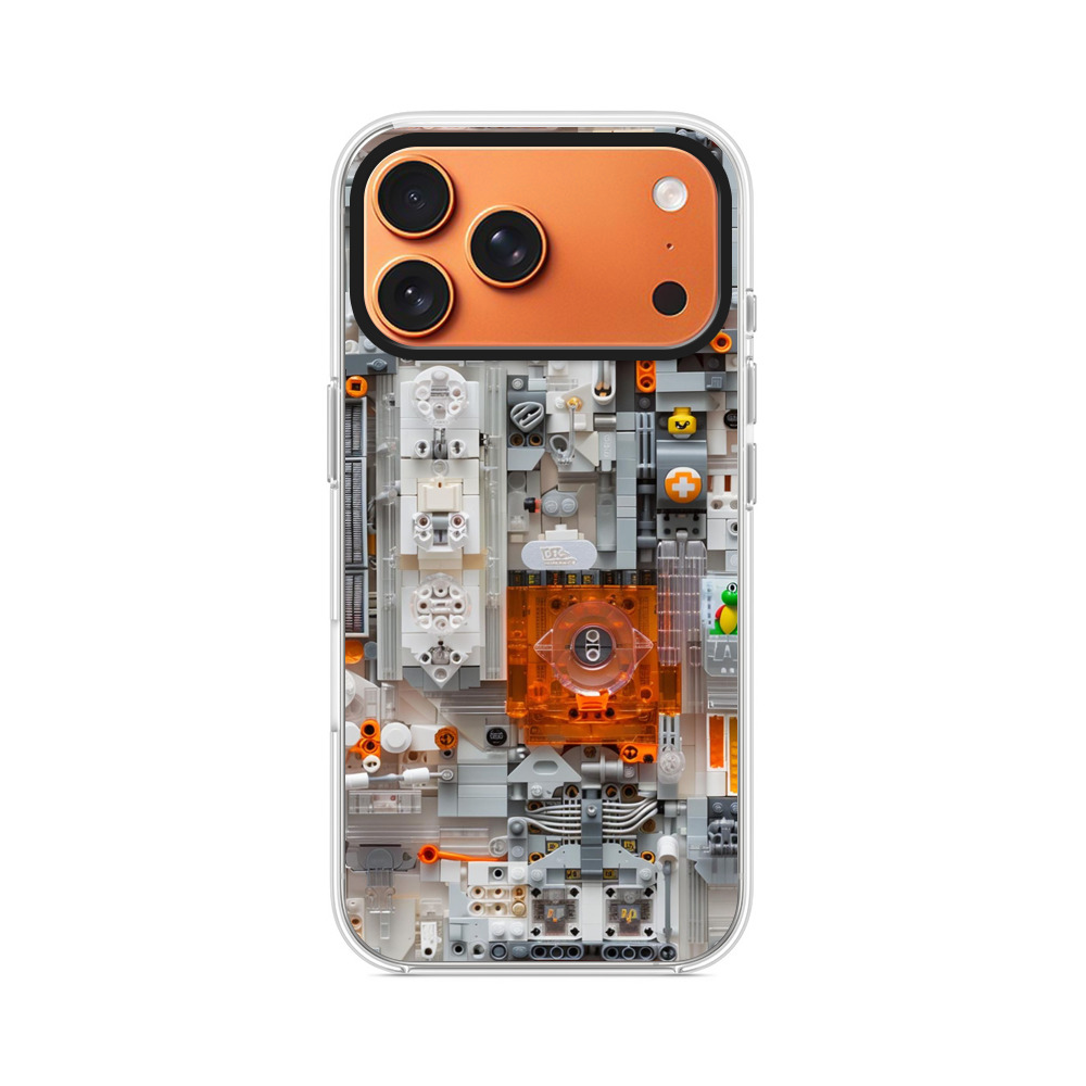 レゴのオレンジ白モザイク iPhone 17 Pro Maxオリジナルケース