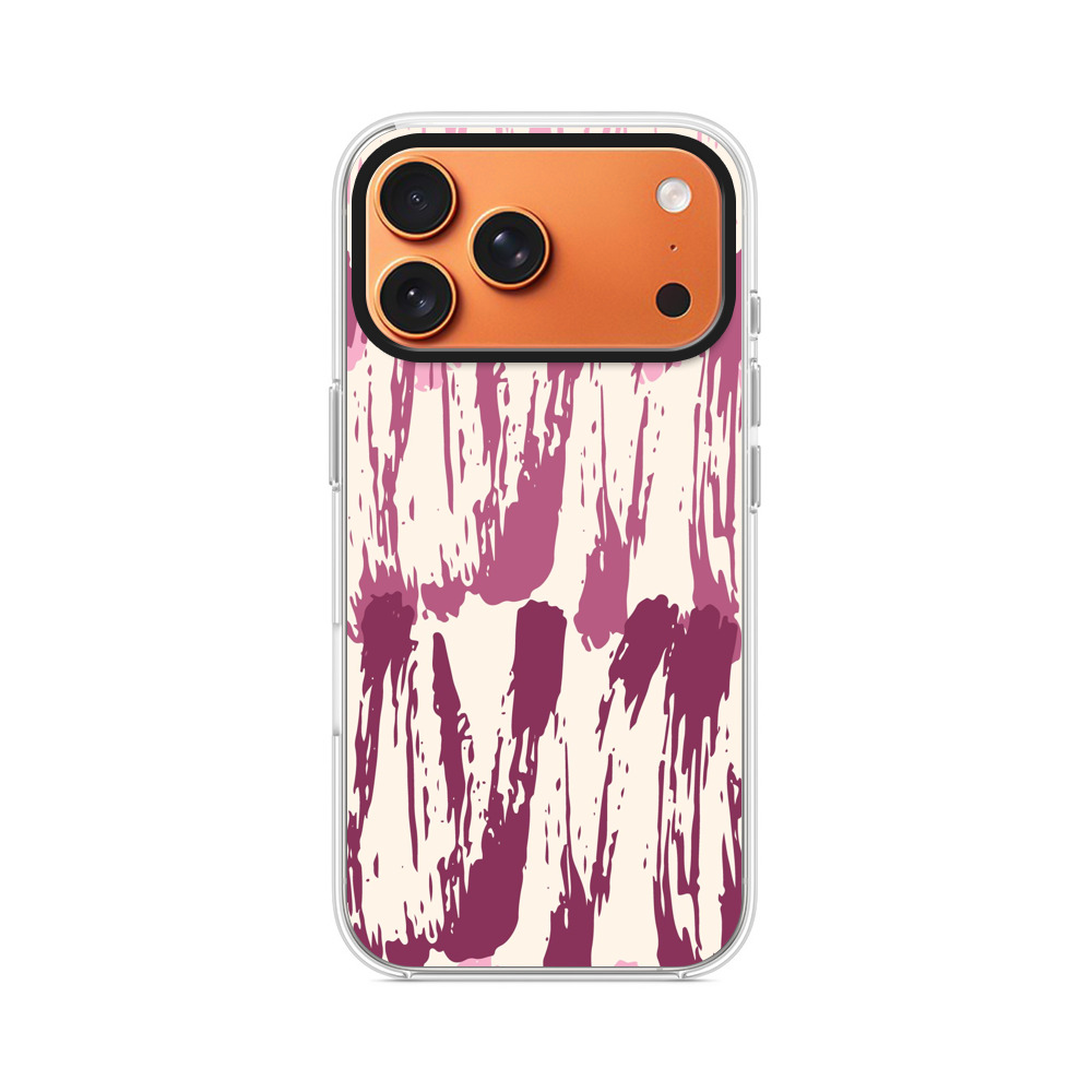 ピンクの抽象ブラシストローク模様 iPhone 17 Pro Maxオリジナルケース