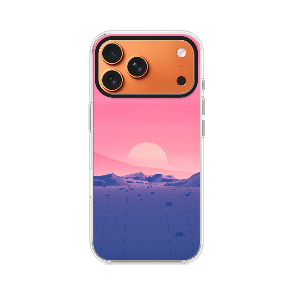 ピンク夕焼けの山景色 iPhone 17 Pro Maxオリジナルケース