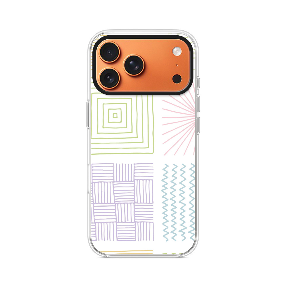 手描きの幾何学模様パターン iPhone 17 Pro Maxオリジナルケース