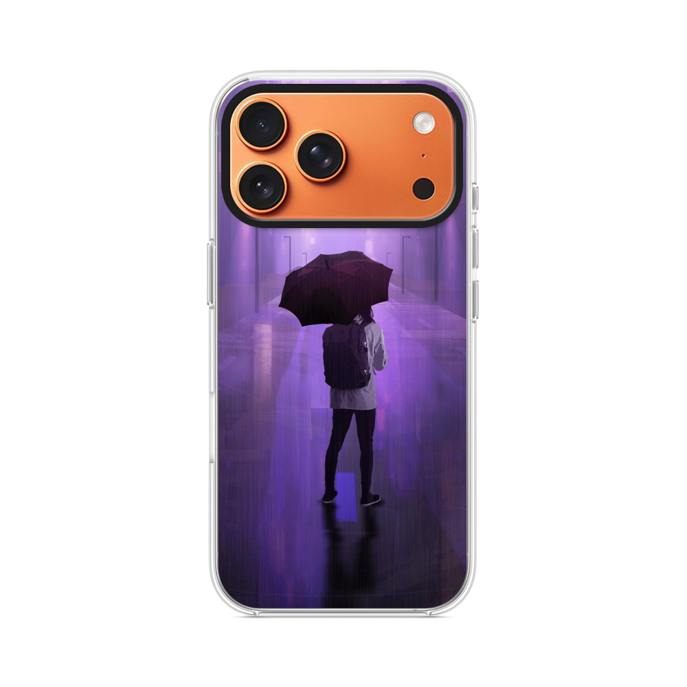 夜の雨と傘の人 iPhone 17 Pro Maxオリジナルケース