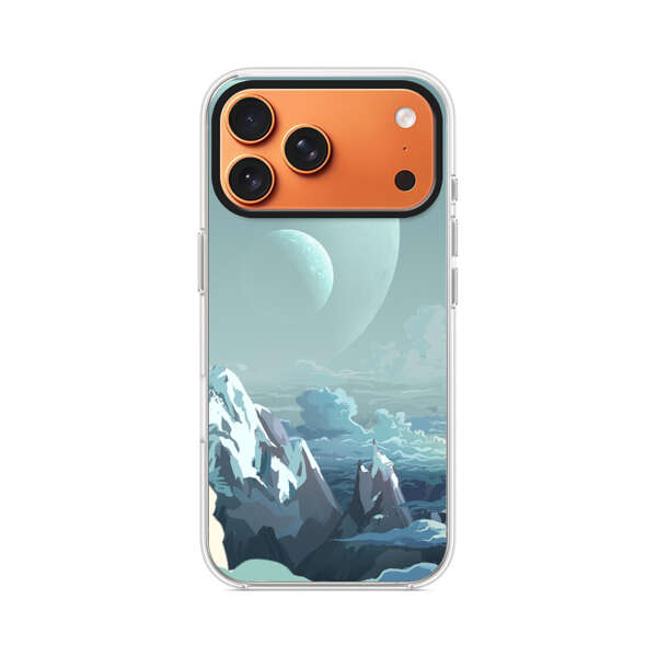 幻想的二つの月と雪山 iPhone 17 Pro Maxオリジナルケース