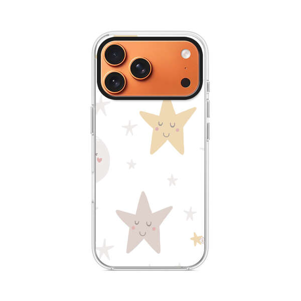 星と月のかわいいデザイン iPhone 17 Pro Maxオリジナルケース