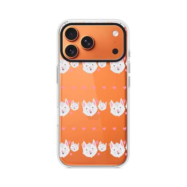 かわいい猫とハート iPhone 17 Pro Maxオリジナルケース