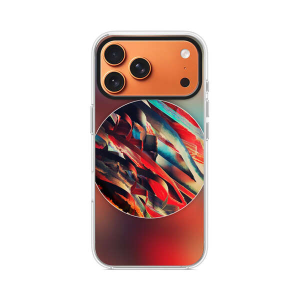 赤と青の抽象幾何学 iPhone 17 Pro Maxオリジナルケース