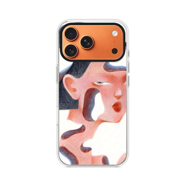 歪んだ顔の抽象画 iPhone 17 Pro Maxオリジナルケース