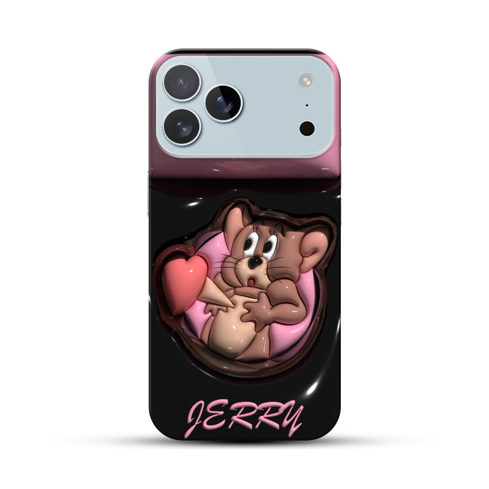 愛らしいネズミとハート iPhone 17 Pro Maxオリジナルハードケース