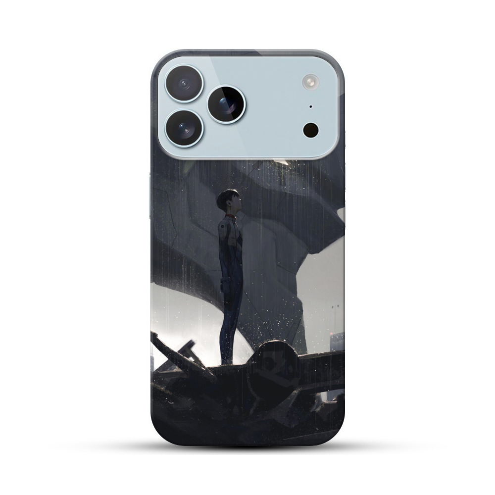 雨の中の少年とロボット iPhone 17 Pro Maxオリジナルハードケース