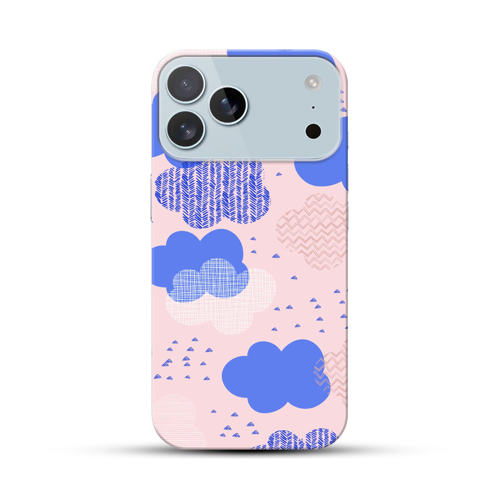 青とピンクの雲パターン iPhone 17 Pro Maxオリジナルハードケース