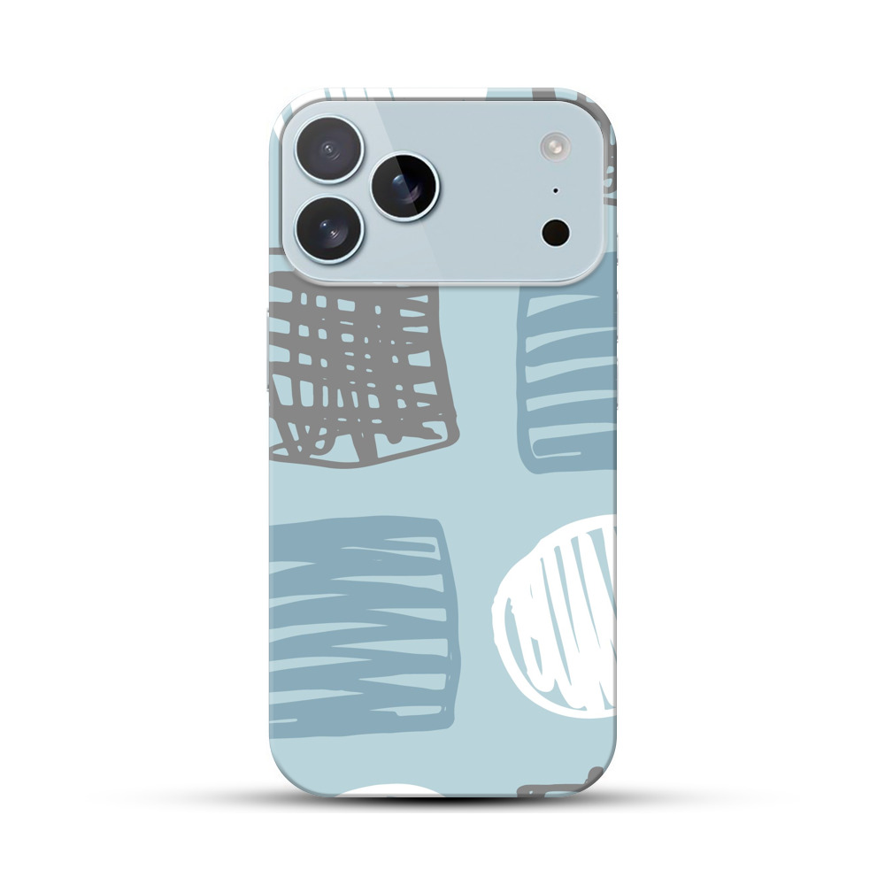 青い背景の幾何学模様 iPhone 17 Pro Maxオリジナルハードケース