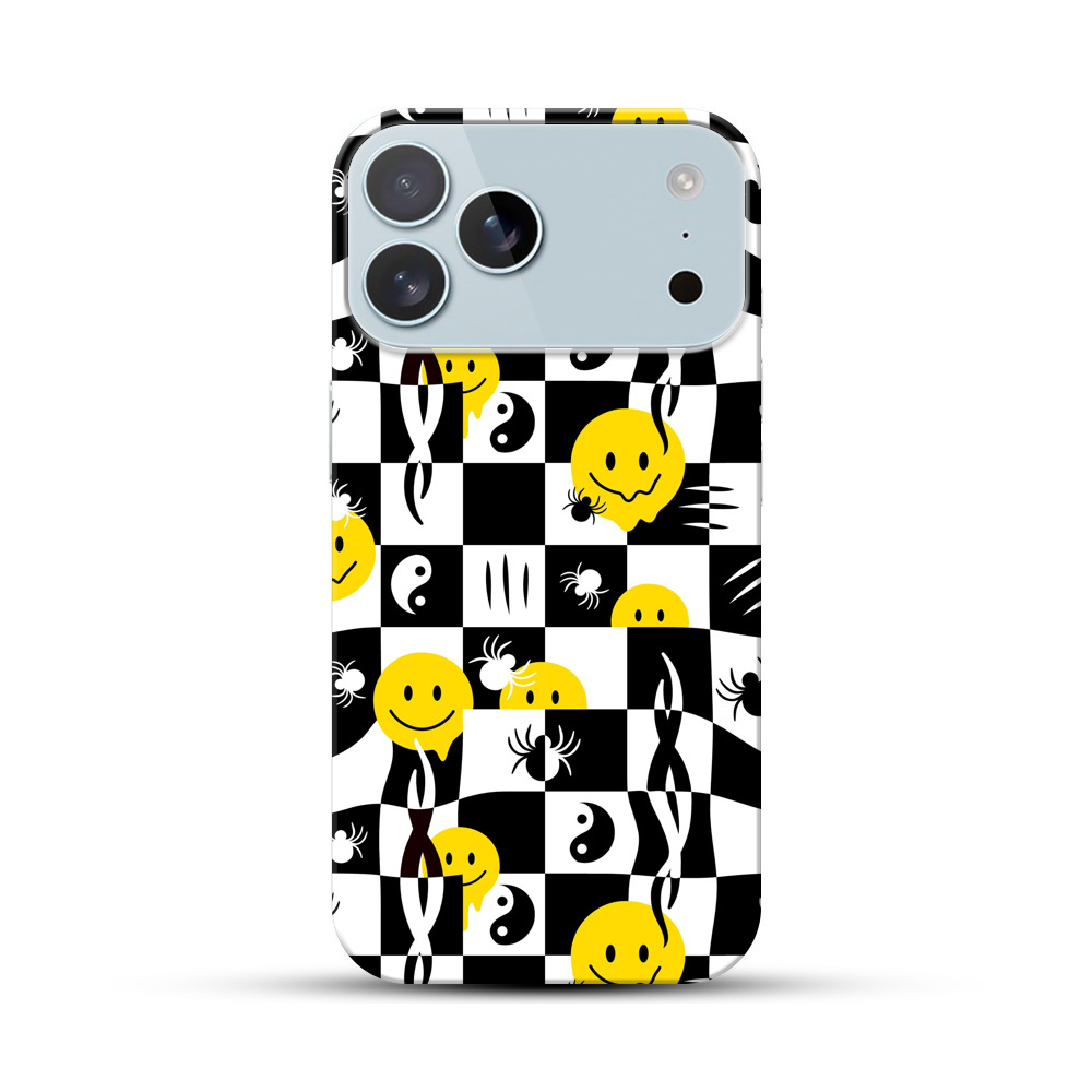 チェッカーパターンのスマイリースカル spider-smiley チェッカーパターンのスマイリースカル spider-smiley