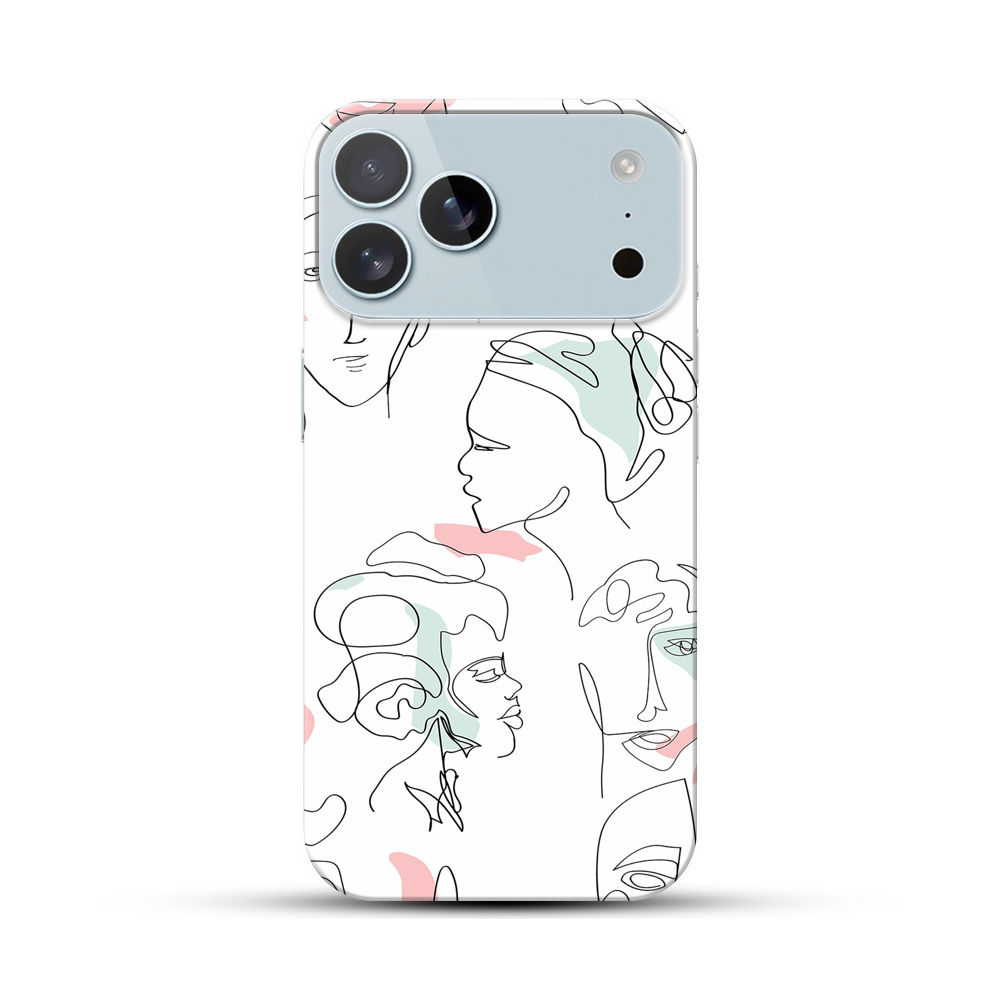 抽象的な顔のパターン iPhone 17 Pro Maxオリジナルハードケース