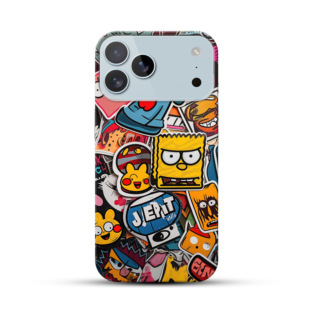 カラフルステッカー集合 iPhone 17 Pro Maxオリジナルハードケース