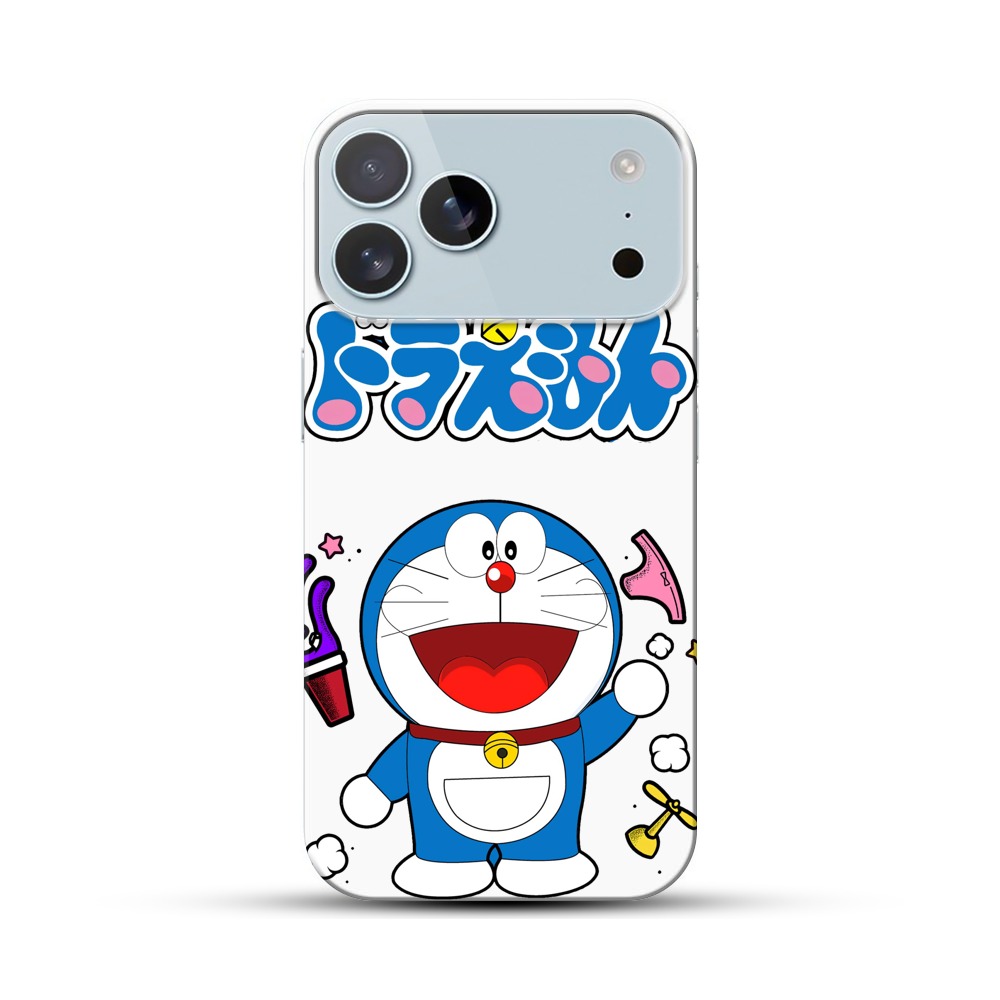 ドラえもんロゴとキャラ iPhone 17 Pro Maxオリジナルハードケース