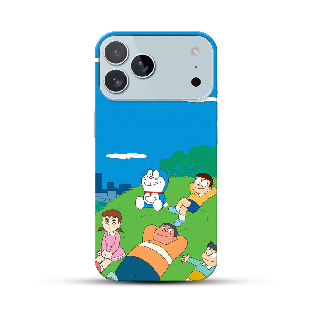 青空の草原でくつろぐドラえもん iPhone 17 Pro Maxオリジナルハードケース