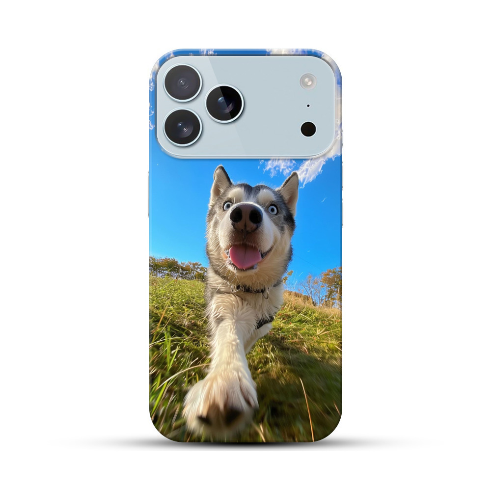 青空のハスキー犬 iPhone 17 Pro Maxオリジナルハードケース
