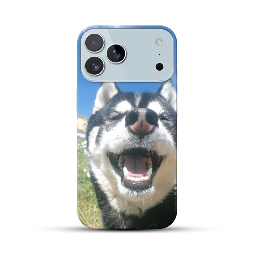 笑顔のハスキー犬 iPhone 17 Pro Maxオリジナルハードケース