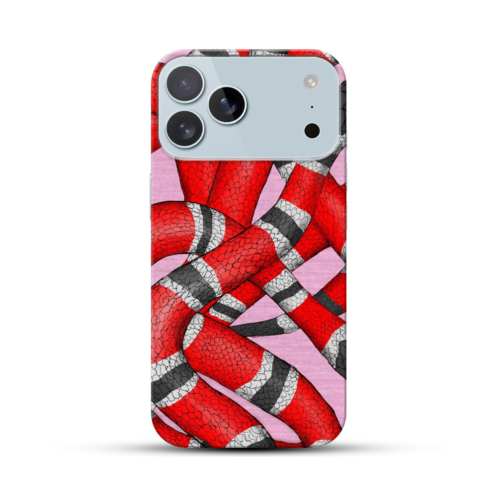 カラフルなヘビのデザイン iPhone 17 Pro Maxオリジナルハードケース