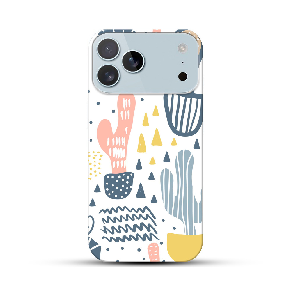 カラフルなサボテンのパターン iPhone 17 Pro Maxオリジナルハードケース