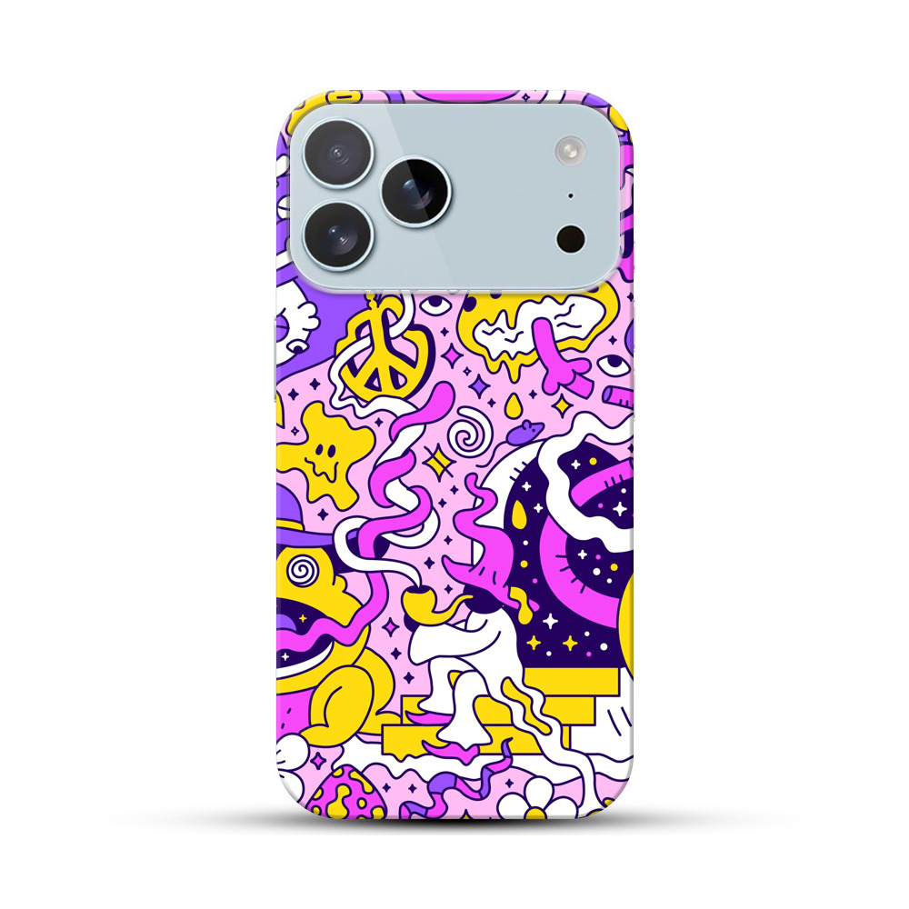 カラフルな不思議キャラクターの集合 iPhone 17 Pro Maxオリジナルハードケース