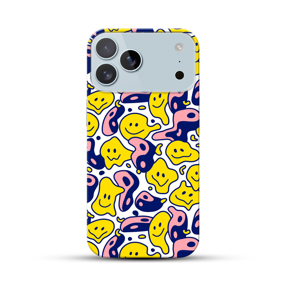 カラフルなスマイル模様 iPhone 17 Pro Maxオリジナルハードケース