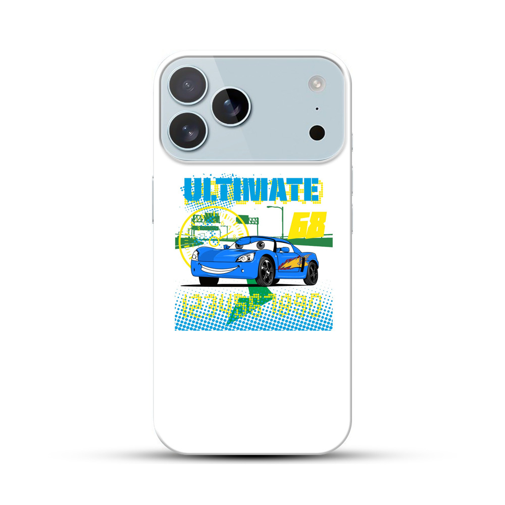 かわいい青いスポーツカーのイラスト iPhone 17 Pro Maxオリジナルハードケース