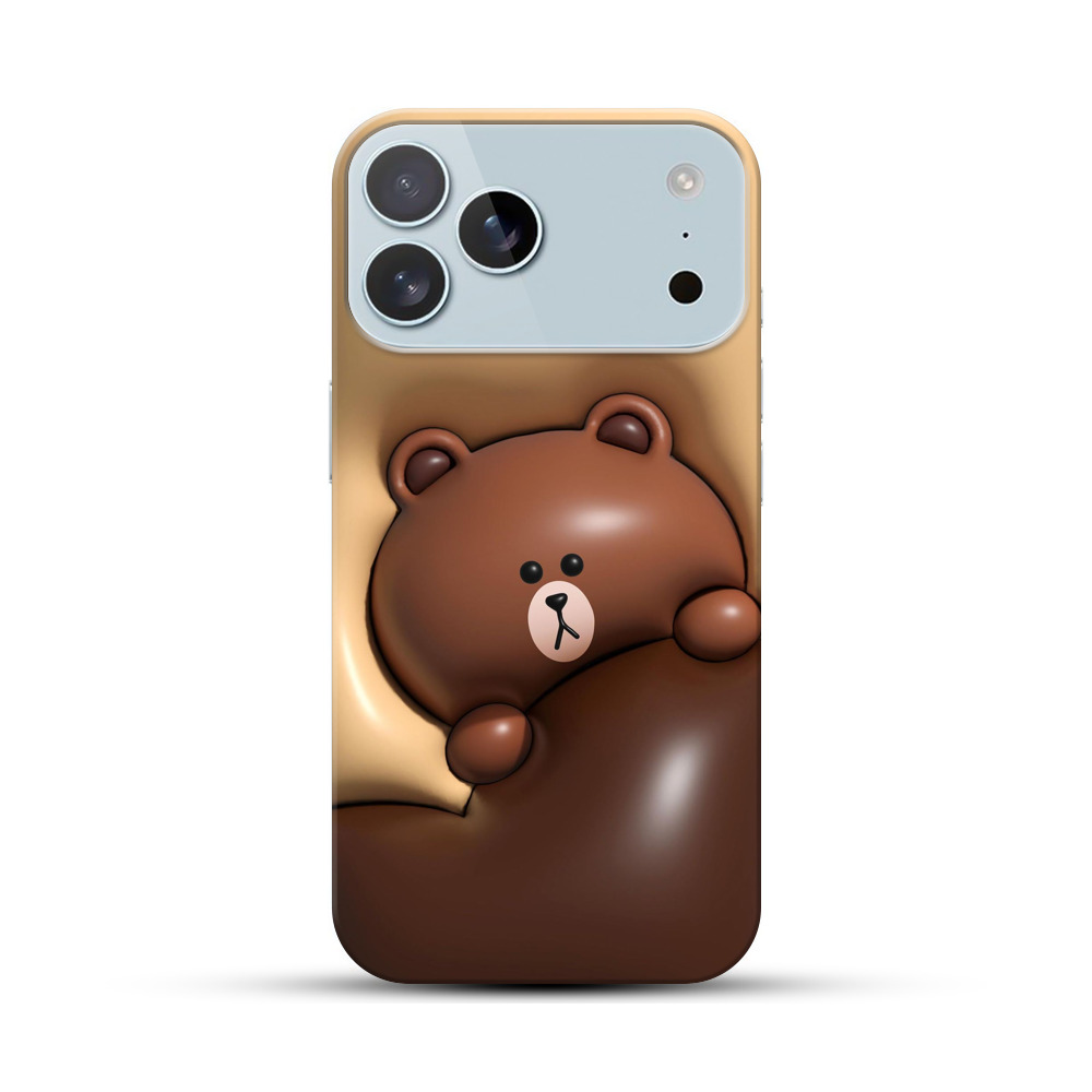 かわいいブラウンのクマ iPhone 17 Pro Maxオリジナルハードケース