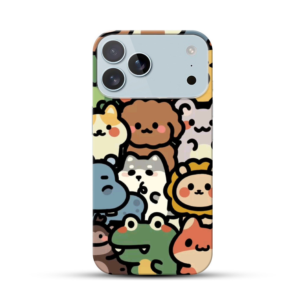 かわいい動物たち iPhone 17 Pro Maxオリジナルハードケース