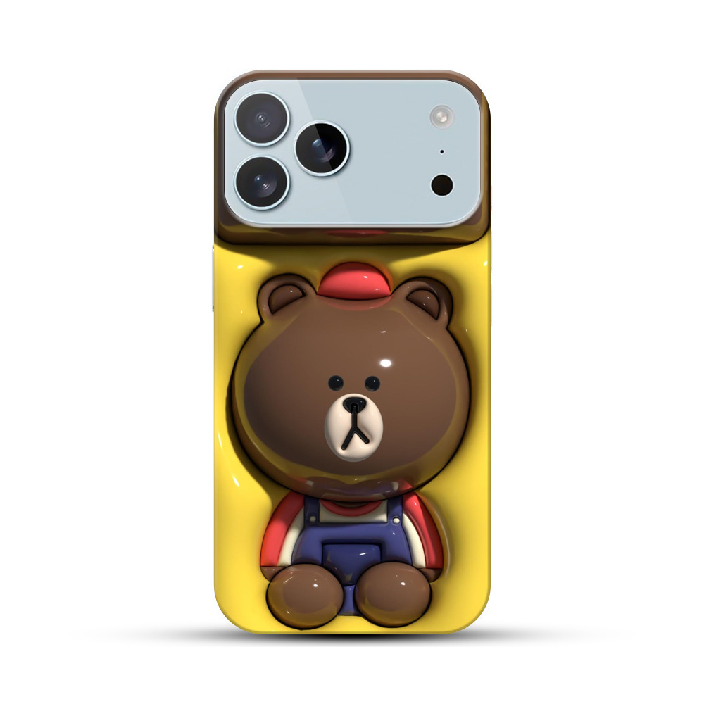 かわいいクマフィギュア iPhone 17 Pro Maxオリジナルハードケース