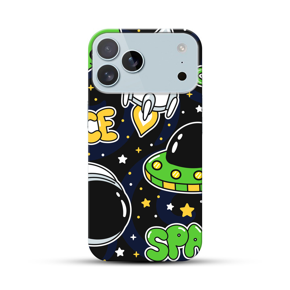 かわいい宇宙と宇宙人のイラスト iPhone 17 Pro Maxオリジナルハードケース