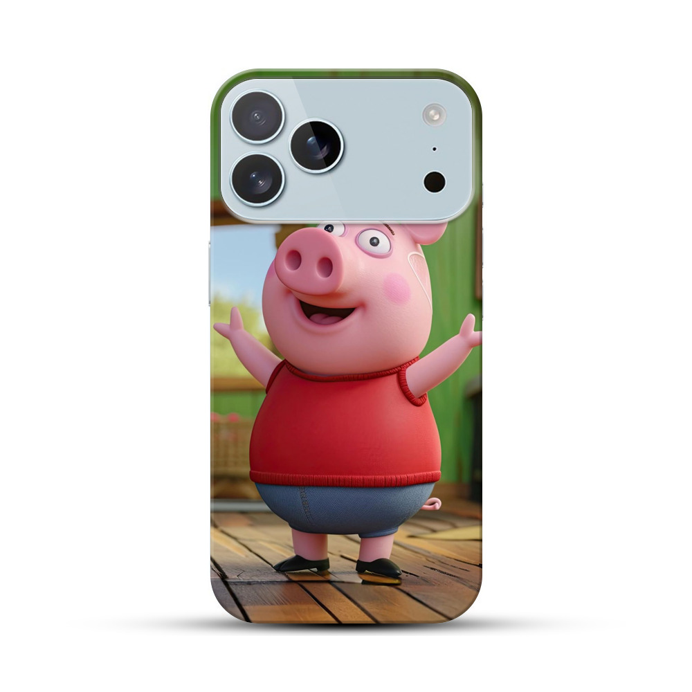 かわいくて元気なブタ iPhone 17 Pro Maxオリジナルハードケース