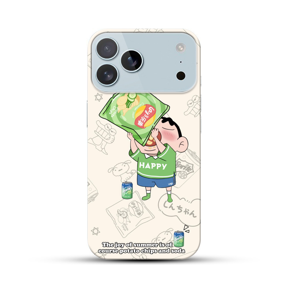 大きなポテトチップスを食べる子供 iPhone 17 Pro Maxオリジナルハードケース