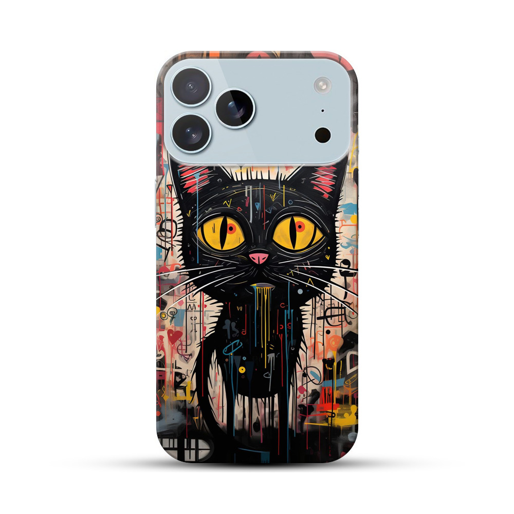 抽象的な黒猫のアート iPhone 17 Pro Maxオリジナルハードケース