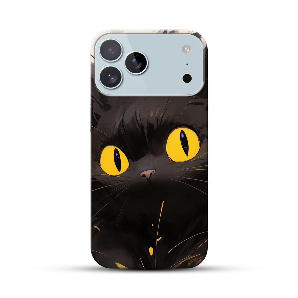 ふわふわの黒猫 iPhone 17 Pro Maxオリジナルハードケース
