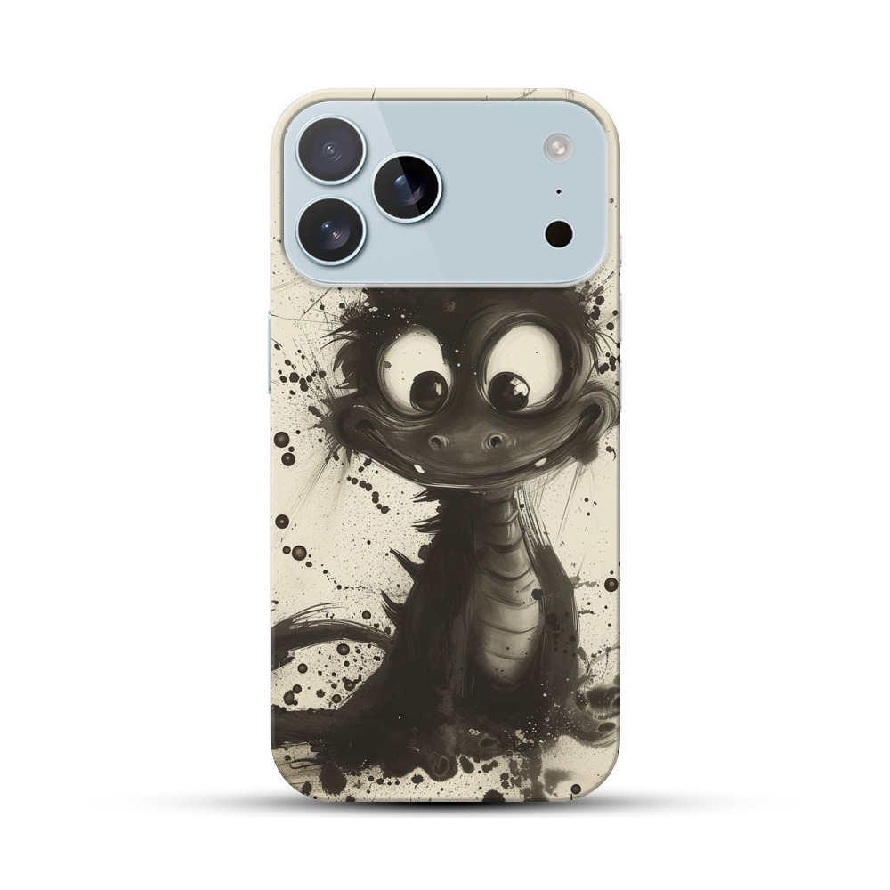 かわいい黒いドラゴン iPhone 17 Pro Maxオリジナルハードケース