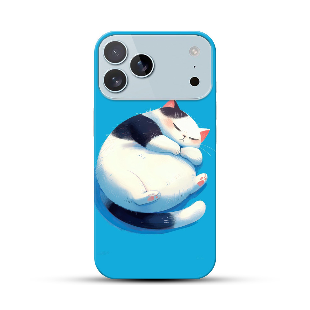 丸いかわいい寝る猫 iPhone 17 Pro Maxオリジナルハードケース