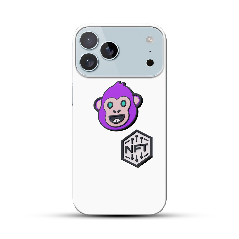 紫色の猿のキャラクター iPhone 17 Pro Maxオリジナルハードケース