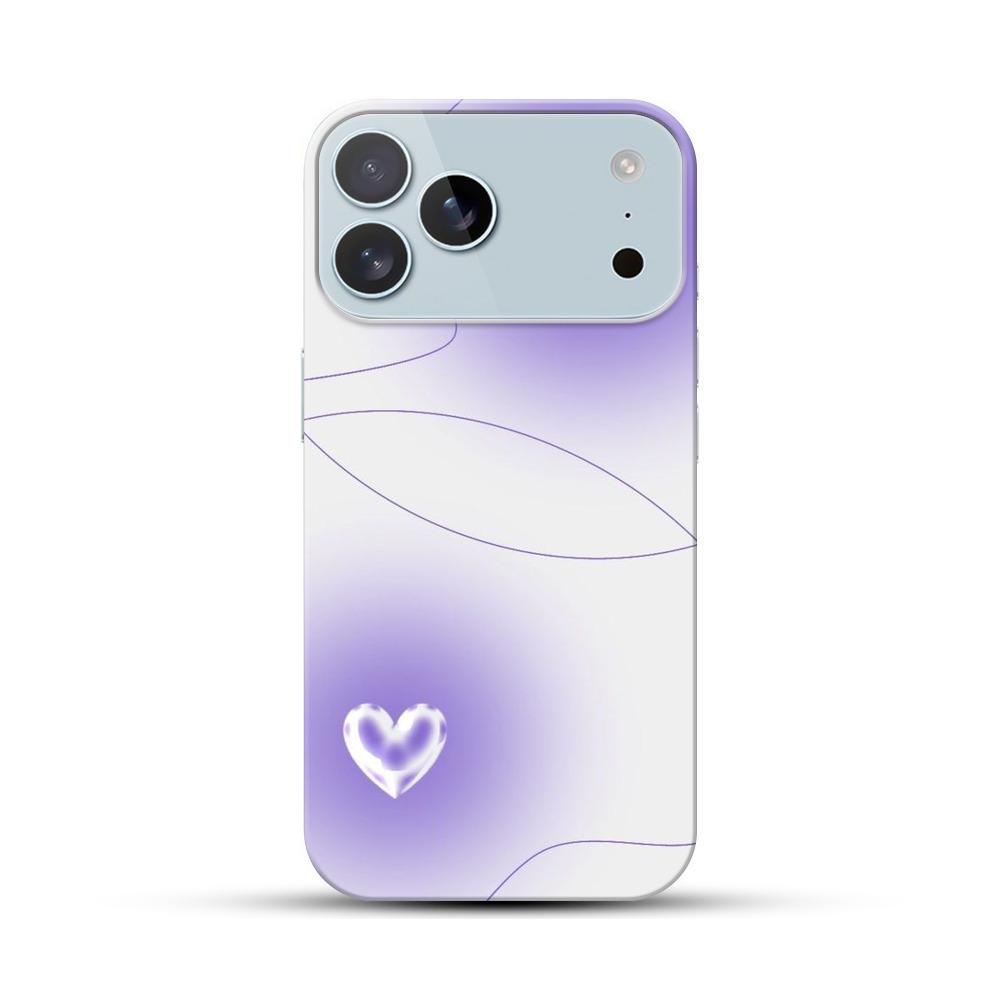 紫色のハート iPhone 17 Pro Maxオリジナルハードケース