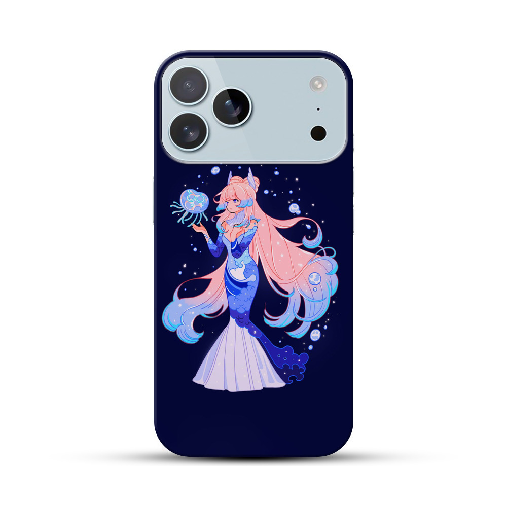 人魚とクラゲの幻想的なイラスト iPhone 17 Pro Maxオリジナルハードケース