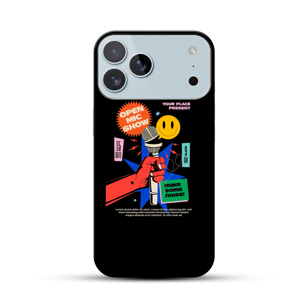 オープンマイクショーのマイクを持つ手 iPhone 17 Pro Maxオリジナルハードケース