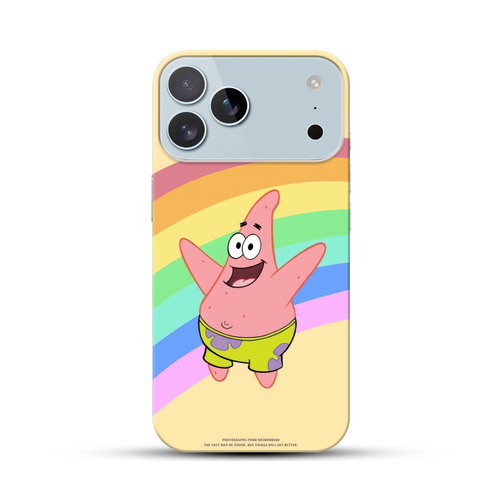 ピンクヒトデと虹 iPhone 17 Pro Maxオリジナルハードケース