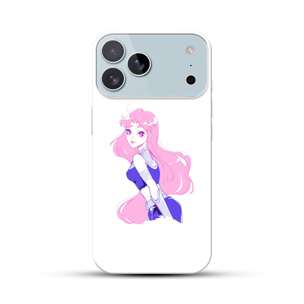 ピンク髪のアニメキャラクター iPhone 17 Pro Maxオリジナルハードケース