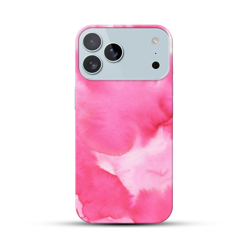 ピンクの水彩パターン iPhone 17 Pro Maxオリジナルハードケース