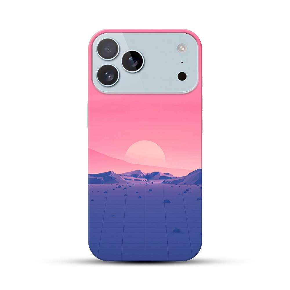 ピンク夕焼けの山景色 iPhone 17 Pro Maxオリジナルハードケース