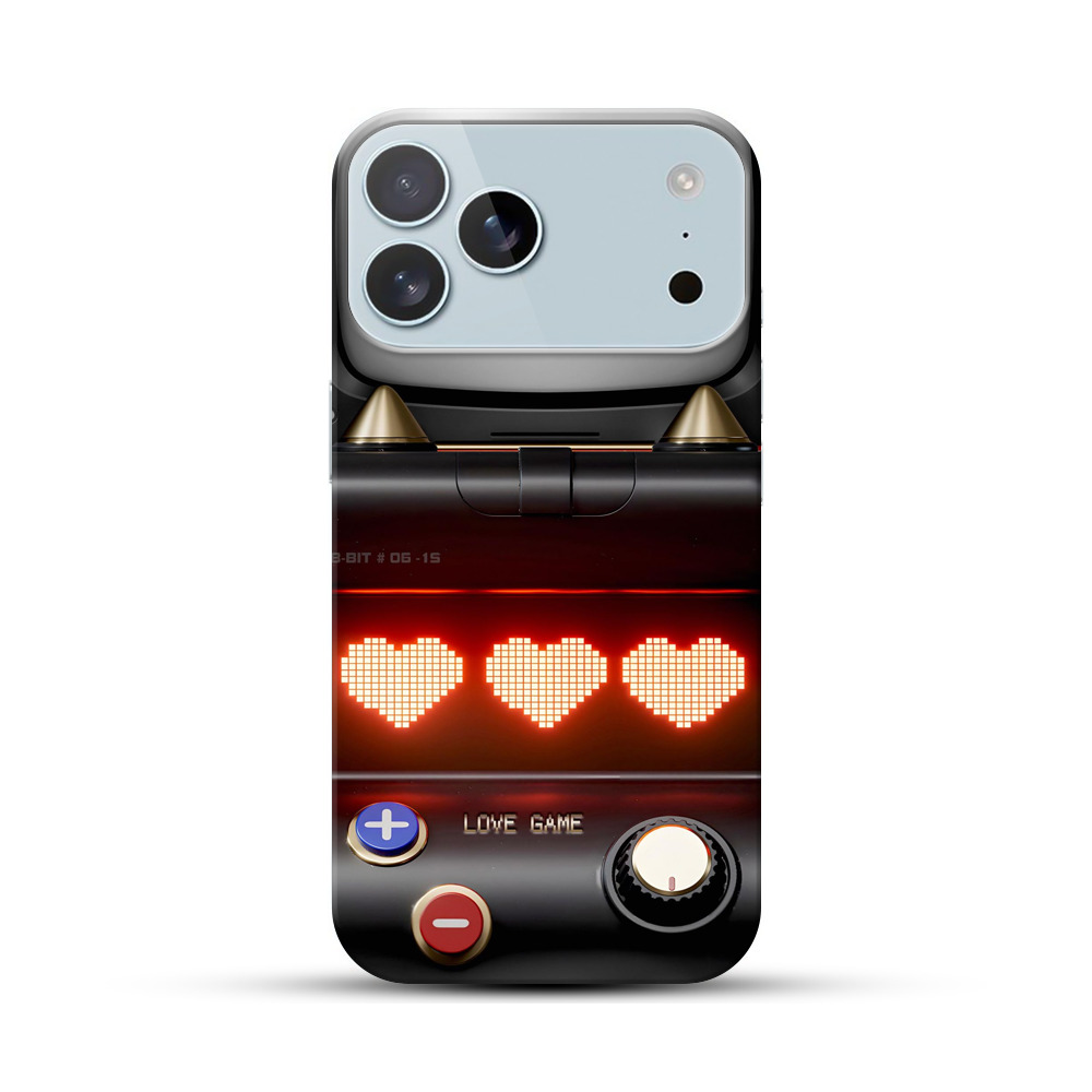 ピクセルハートと愛のメッセージ iPhone 17 Pro Maxオリジナルハードケース