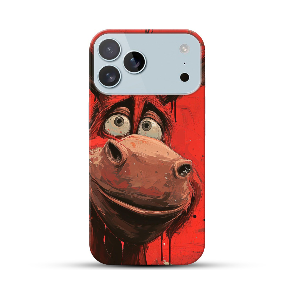 ユーモラスな赤ロバ iPhone 17 Pro Maxオリジナルハードケース