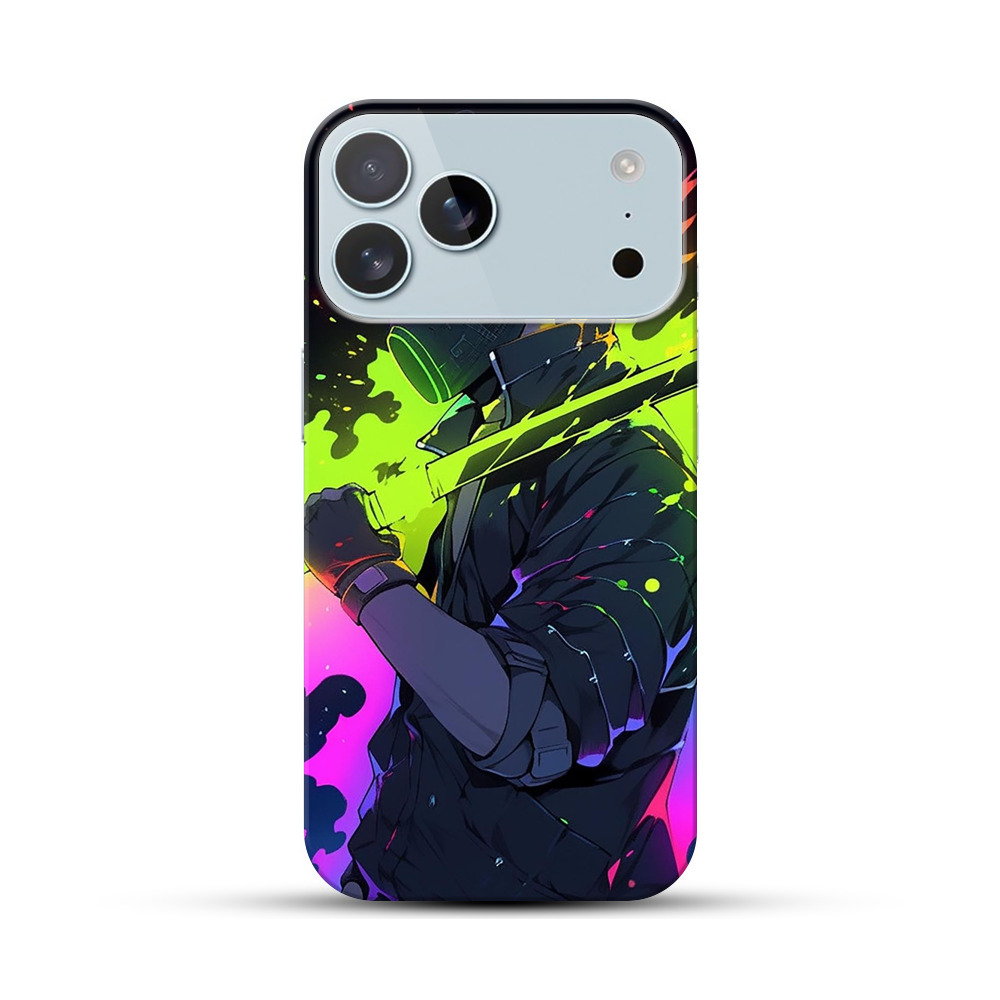 ネオン戦士の刀 iPhone 17 Pro Maxオリジナルハードケース