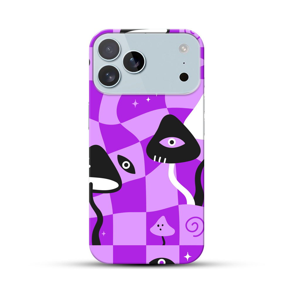 サイケデリックなキノコパターン iPhone 17 Pro Maxオリジナルハードケース