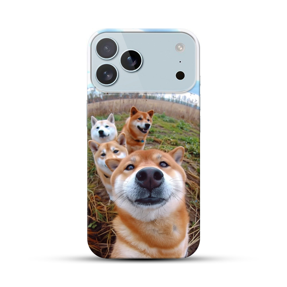 柴犬四匹集合 iPhone 17 Pro Maxオリジナルハードケース