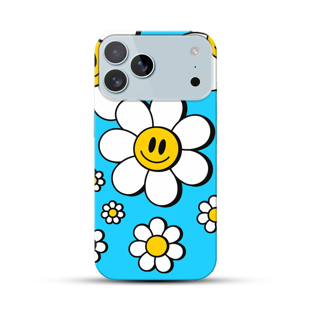 スマイリーフラワーパターン iPhone 17 Pro Maxオリジナルハードケース